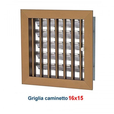 Griglia Bocchetta 16x15cm BRONZO Diam.100mm con Adattatore per Camino - Griglia